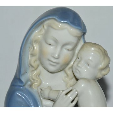 SCULTURA CERAMICA Madonna con Bambino METZLER ORTLOFF PORCELAIN FIGURINE GERMANY