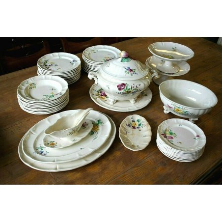 ANTICO RARO SERVIZIO PIATTI 8pers 47 Pz SCI Laveno DECORO FLOREALE MILANO '800