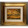 COPPIA QUADRO DIPINTO ASTRATTO ALBA TRAMONTO George Sécan Gruppo Cobra