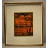 COPPIA QUADRO DIPINTO ASTRATTO ALBA TRAMONTO George Sécan Gruppo Cobra