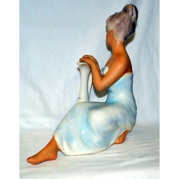 ANTICA SCULTURA Ceramica Ronzan ITALIA TORINO NUDO VENERE DONNA FIGURA LADY OLD