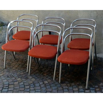 set 6 Sedie Originali Design Santi 1972 Santina Poltrona armchair sedia Zanotta