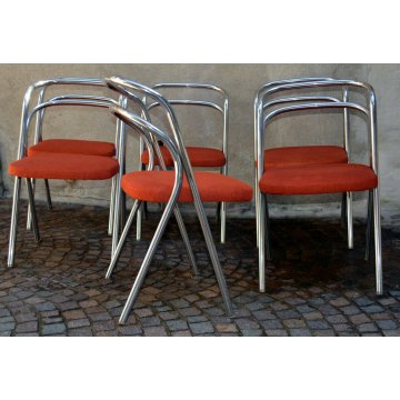 set 6 Sedie Originali Design Santi 1972 Santina Poltrona armchair sedia Zanotta