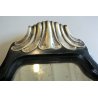 ANTICO VASSOIO OVALE F.lli Calderoni CORNICE LEGNO SAGOMATO MIRROR SILVERPLATED