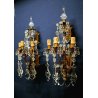 ANTICA COPPIA  APPLIQUE VETRO Murano LAMPADA MURO OLD GLASS WALL LAMP LIBERTY 