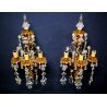 ANTICA COPPIA  APPLIQUE VETRO Murano LAMPADA MURO OLD GLASS WALL LAMP LIBERTY 