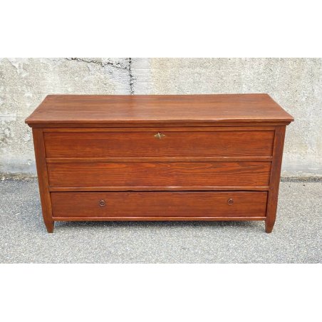 ANTICA PICCOLA CREDENZA CASSAPANCA LEGNO MASSELLO ABETE OLD FINE 1800 EPOCA