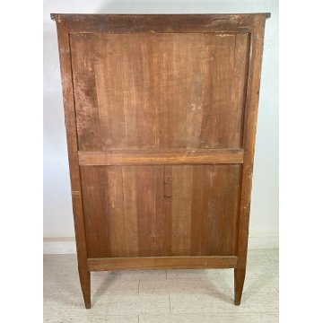 ANTICA RIBALTA SECRETAIRE INTARSIATA IMPIALLACCIATA LEGNO NOCE PRIMO '900 2 ANTE