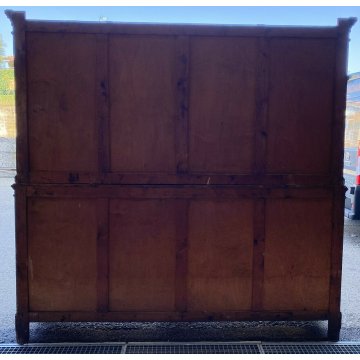 ANTICA ENORME CREDENZA 1800 LIBRERIA 8 ANTE SCORREVOLI LEGNO FARMACIA SCRITTOIO