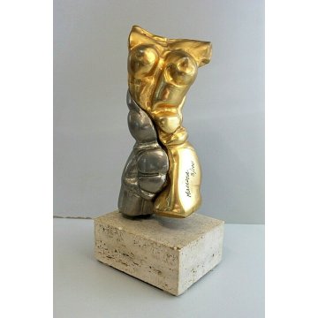 SCULTURA BRONZO Enrico Manera FIRMA 3/100 BUSTO DONNA  ARTE CONTEMPORANEA '70