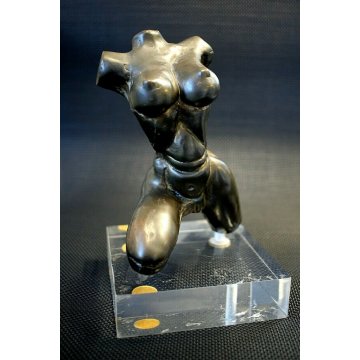 SCULTURA BRONZO Enrico Manera FIRMA 9/60 BUSTO DONNA  ARTE CONTEMPORANEA '70