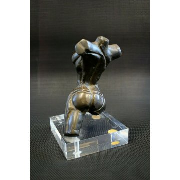 SCULTURA BRONZO Enrico Manera FIRMA 9/60 BUSTO DONNA  ARTE CONTEMPORANEA '70