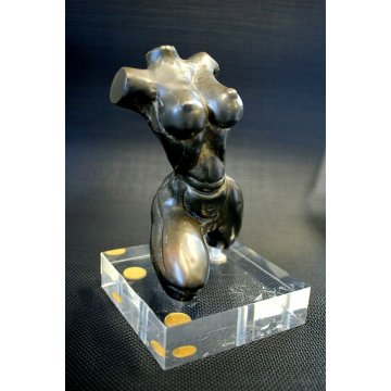 SCULTURA BRONZO Enrico Manera FIRMA 9/60 BUSTO DONNA  ARTE CONTEMPORANEA '70