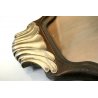 ANTICO VASSOIO F.lli Calderoni CORNICE OVALE SAGOMATO LEGNO SILVERPLATED VETRO