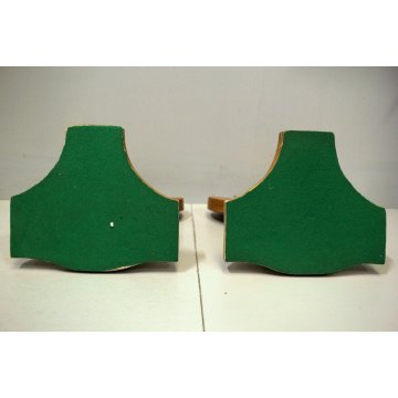 ANTICA COPPIA PORTAPALMA LEGNO INTAGLIATO GESSATO DECORO DORATO BAROCCO '800