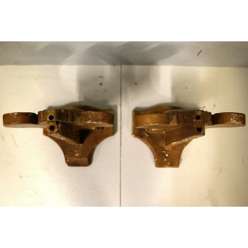 ANTICA COPPIA PORTAPALMA LEGNO INTAGLIATO GESSATO DECORO DORATO BAROCCO '800