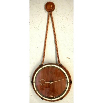 OROLOGIO MURO Kienzle VINTAGE LEGNO CORDA WALL KLOCK ROPE WOOD Mid Century '50s