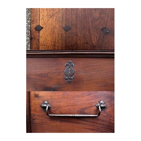 ANTICA CASSAPANCA PANCA NOCE 1700 EPOCA PERFETTA MOBILE ENTRATA GAMBE FERINE OLD