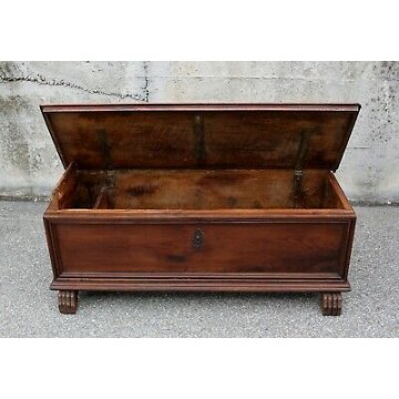 ANTICA CASSAPANCA PANCA NOCE 1700 EPOCA PERFETTA MOBILE ENTRATA GAMBE FERINE OLD