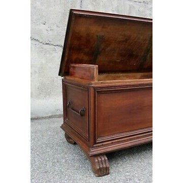 ANTICA CASSAPANCA PANCA NOCE 1700 EPOCA PERFETTA MOBILE ENTRATA GAMBE FERINE OLD