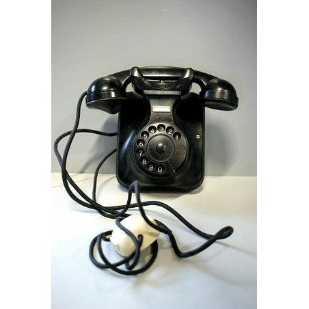 TELEFONO A DISCO DA PARETE MODERNARIATO SIP F.51 BACHELITE FUNZIONANTE ANNI '50
