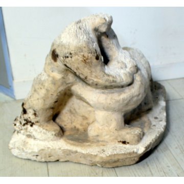 antica SCULTURA GESSO Futurista I LOTTATORI DI Carlo Zapelloni 1933 STRESA OLD