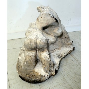 antica SCULTURA GESSO Futurista I LOTTATORI DI Carlo Zapelloni 1933 STRESA OLD