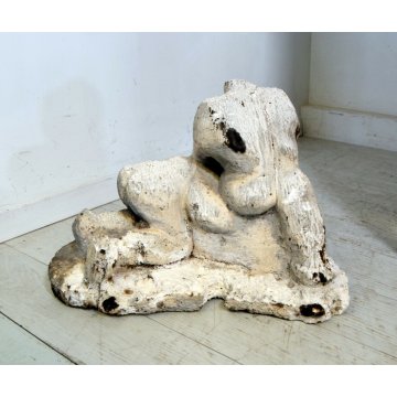 antica SCULTURA GESSO Futurista I LOTTATORI DI Carlo Zapelloni 1933 STRESA OLD