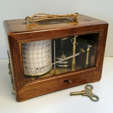 ANTICO BAROGRAFO Aviazione Militare Italiana EPOCA 1900 legno mogano AGOLINI