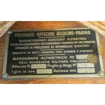 ANTICO BAROGRAFO Aviazione Militare Italiana EPOCA 1900 legno mogano AGOLINI
