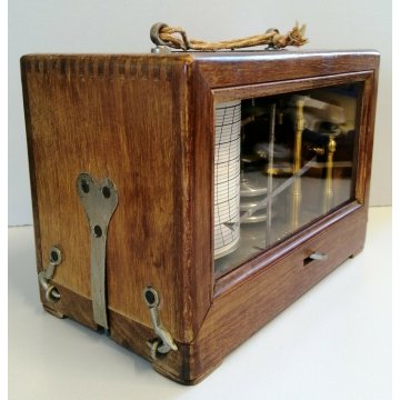 ANTICO BAROGRAFO Aviazione Militare Italiana EPOCA 1900 legno mogano AGOLINI