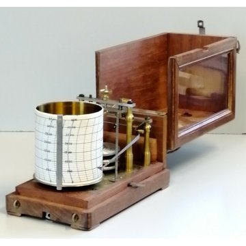 ANTICO BAROGRAFO Aviazione Militare Italiana EPOCA 1900 legno mogano AGOLINI