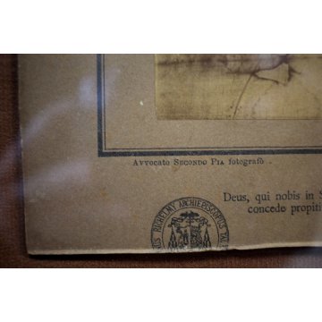 ANTICA FOTOGRAFIA SACRA SINDONE Ostensione 1898 SECONDO PIA CORNICE ART NOUVEAU