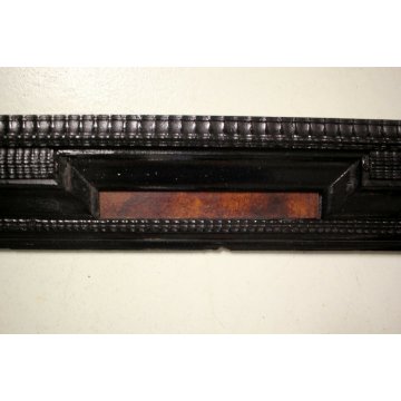 GRANDE ANTICA CORNICE Guilloché LEGNO SCOLPITO EBANIZZATO RADICA 145,5x85,5cm 