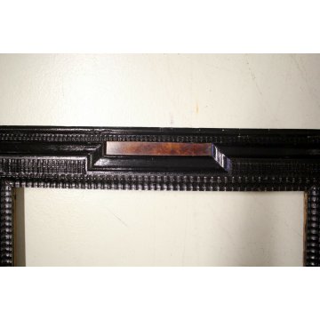 GRANDE ANTICA CORNICE Guilloché LEGNO SCOLPITO EBANIZZATO RADICA 145,5x85,5cm 