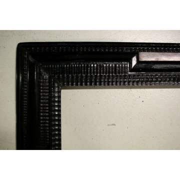 GRANDE ANTICA CORNICE Guilloché LEGNO SCOLPITO EBANIZZATO RADICA 145,5x85,5cm 