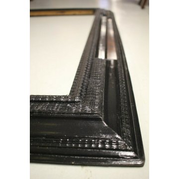 GRANDE ANTICA CORNICE Guilloché LEGNO SCOLPITO EBANIZZATO RADICA 145,5x85,5cm 