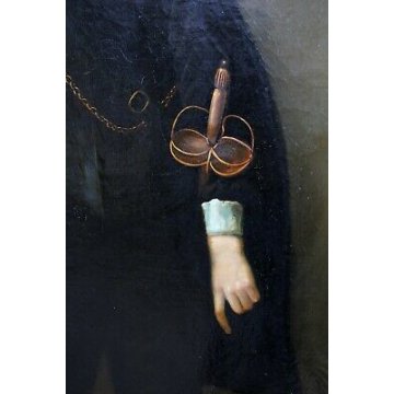  GRANDE QUADRO DIPINTO OLIO TELA "Principino" Mariolino Caravaggio FALSARIO 1970