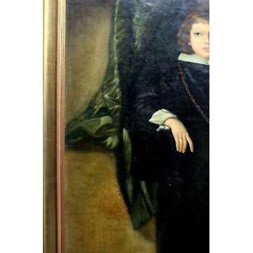  GRANDE QUADRO DIPINTO OLIO TELA "Principino" Mariolino Caravaggio FALSARIO 1970