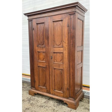 ANTICO GRANDE ARMADIO GUARDAROBA 1600 PIEMONTESE LEGNO MASSELLO NOCE 2 ANTE OLD 