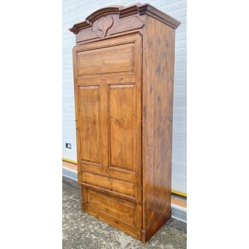 ANTICO ARMADIO 1800 GUARDAROBA LEGNO ABETE 2 ANTE EPOCA CASSETTO ARTE POVERA 