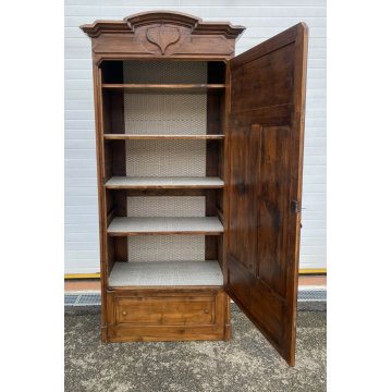 ANTICO ARMADIO 1800 GUARDAROBA LEGNO ABETE 2 ANTE EPOCA CASSETTO ARTE POVERA 