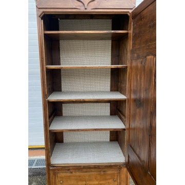 ANTICO ARMADIO 1800 GUARDAROBA LEGNO ABETE 2 ANTE EPOCA CASSETTO ARTE POVERA 