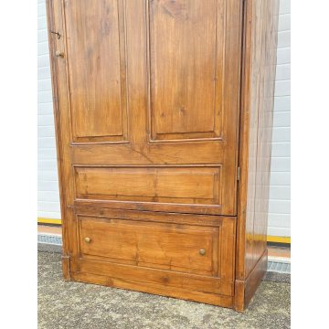 ANTICO ARMADIO 1800 GUARDAROBA LEGNO ABETE 2 ANTE EPOCA CASSETTO ARTE POVERA 