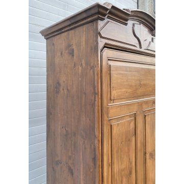ANTICO ARMADIO 1800 GUARDAROBA LEGNO ABETE 2 ANTE EPOCA CASSETTO ARTE POVERA 