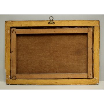 ANTICO PICCOLO QUADRO DIPINTO OLIO TELA PAESAGGIO MARINA De Vayvelt BARCA VELA 