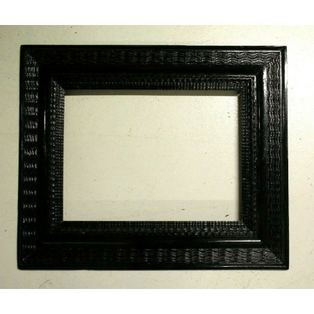 ANTICA CORNICE GUILLOCHE' LEGNO EBANIZZATO 51,5x61cm EPOCA '800