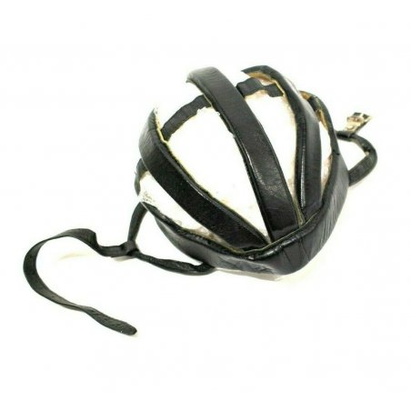 ANTICO CASCO PELLE MARRONE Boeri ITALIA CICLISMO VINTAGE LEATHER HELMET BIKE '50