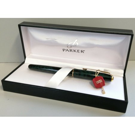 PARKER Sonnet PENNA STILOGRAFICA lacca cinese VERDE NERO ORO FOUNTAIN PEN BOX