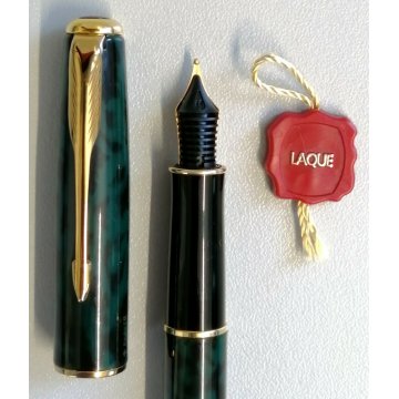 PARKER Sonnet PENNA STILOGRAFICA lacca cinese VERDE NERO ORO